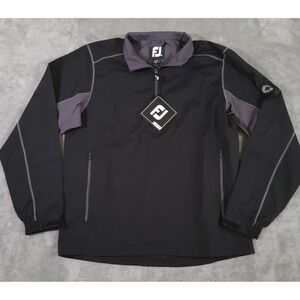 Footjoy Sport‎ Wind Shirt Mens Medium 1/2 Zip NWT Long Seeve Black Gray Charcoal